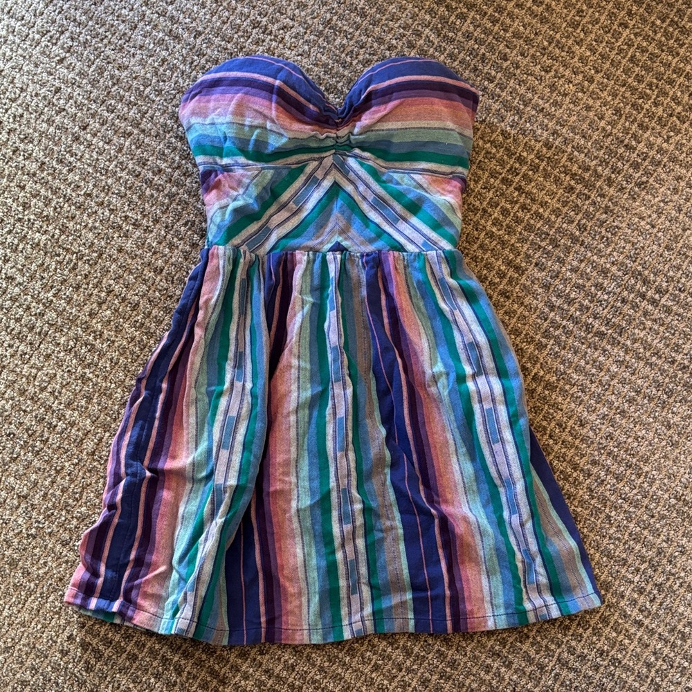 Striped Strapless Dress